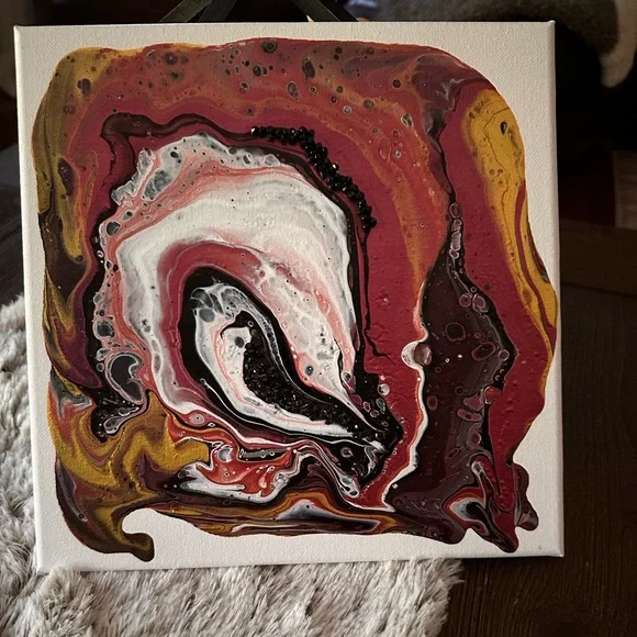 Hand made original multi color abstract acrylic on canvas wall decor painting - Picture 9 of 14